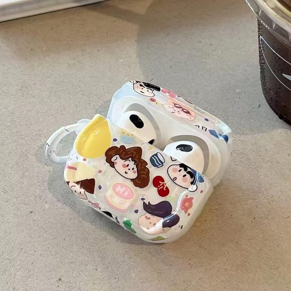 Crayon Case for AirPods 1 and AirPods 1st and 2nd Generation AirPods Cute Keychain Full Protection for AirPods Shin-chan 2, Cover, Included,