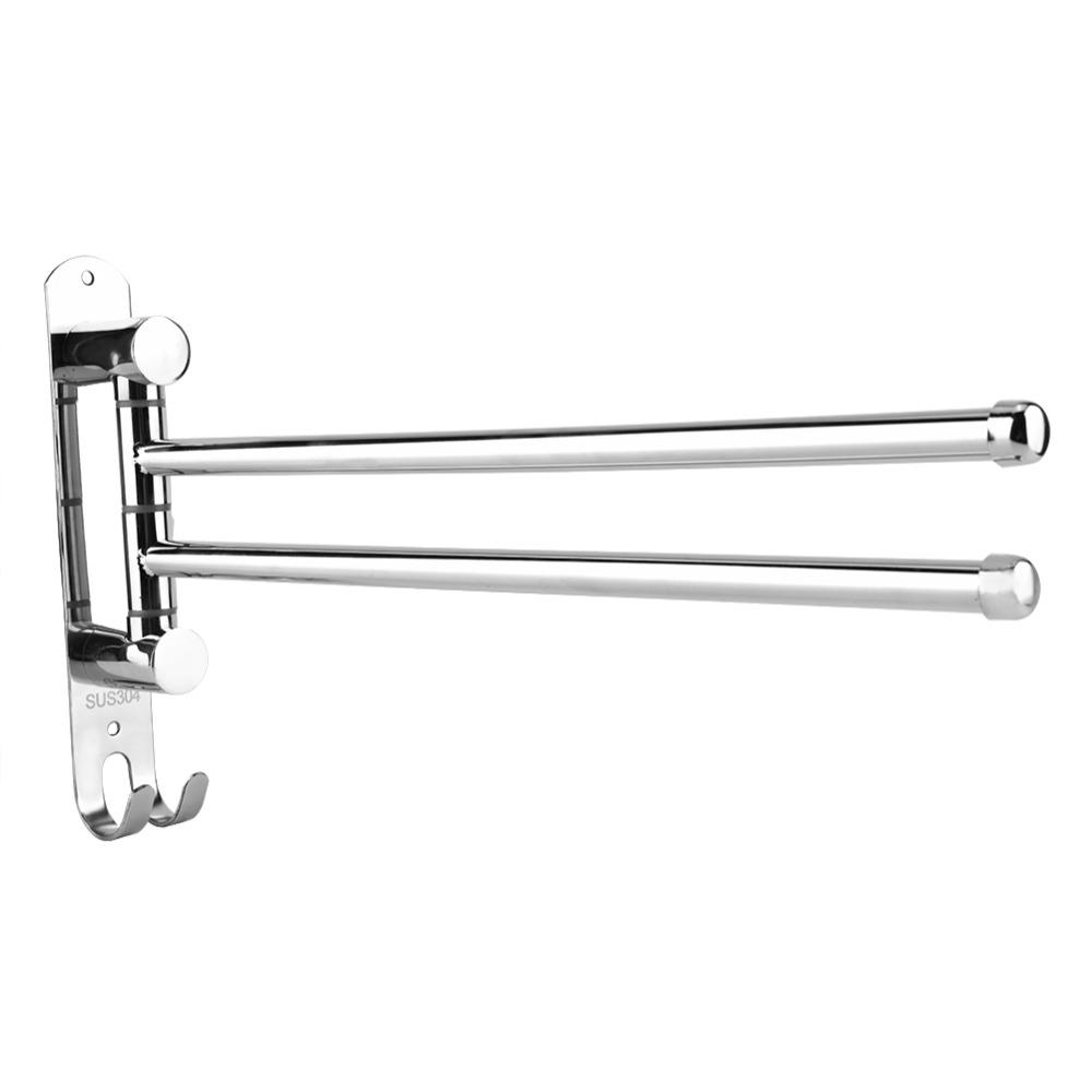 Stainless Steel Towel Rack Wall Mounted Swivel Towel Bar Rotary Towel Rack Bathroom Holder