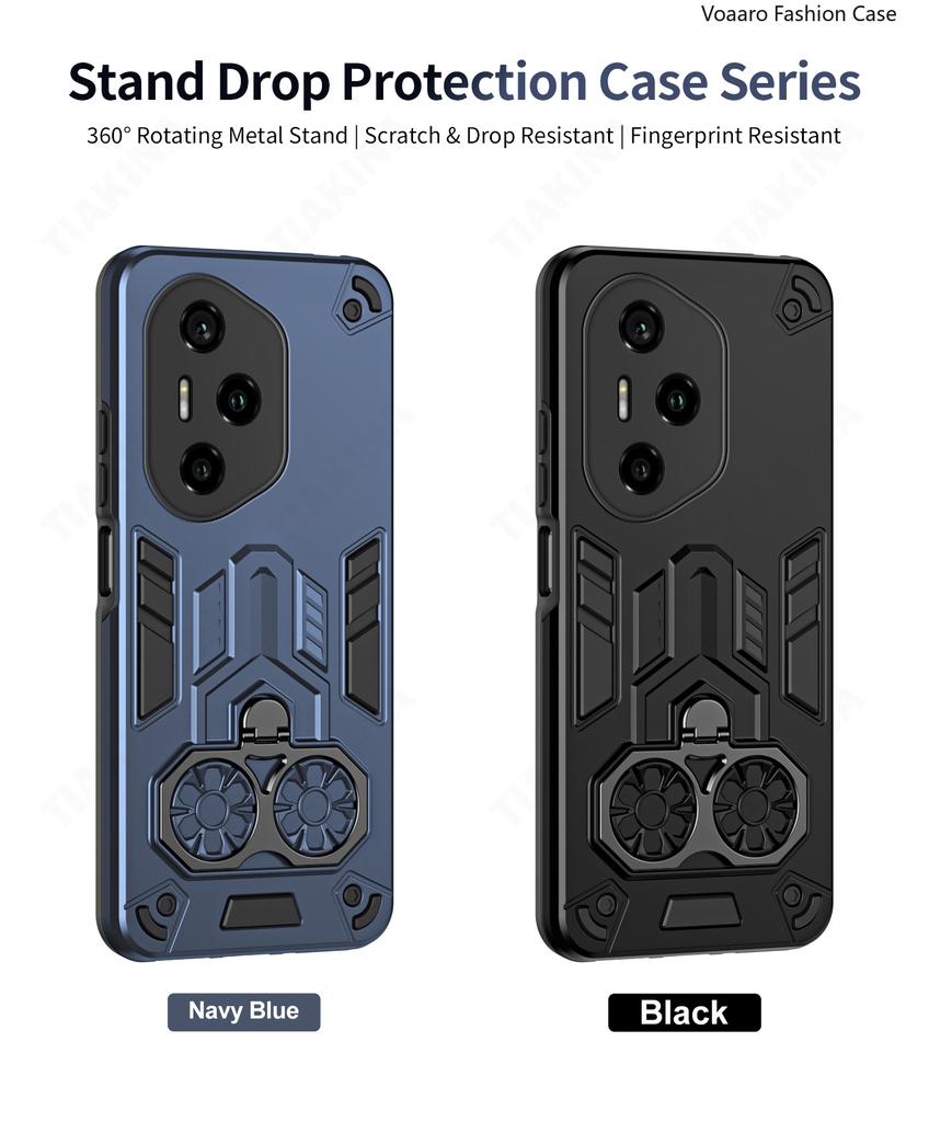 Dual Finger Ring Armor Cover for Honor 300 Pro Case for Honor 300 Ultra Rotate Metal Bracket Kickstand Holder Case Phone Capa