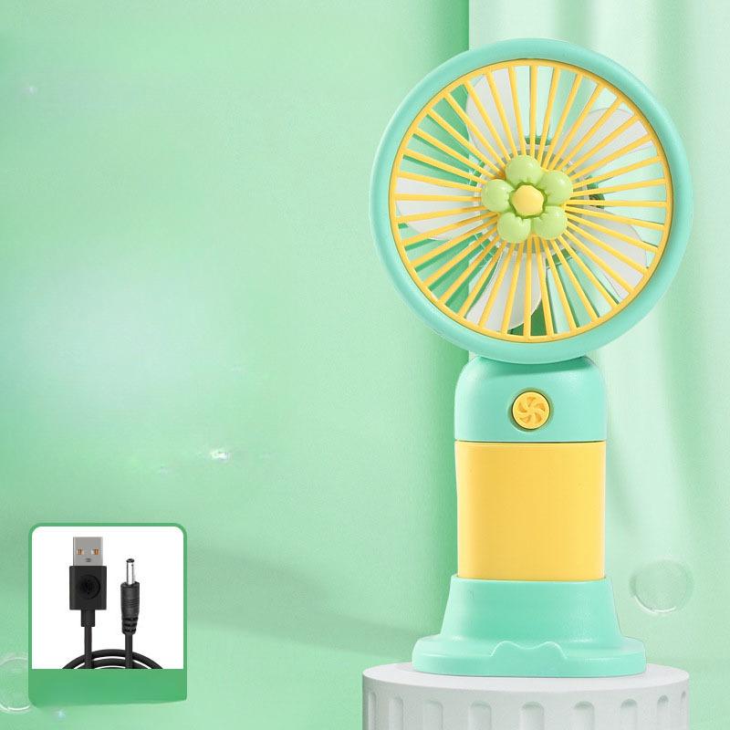Cartoon Fruit Flower Portable Desktop Lazy Fan Mobile Phone Stand Multi Use Handheld Small Fan Student Charging Edition