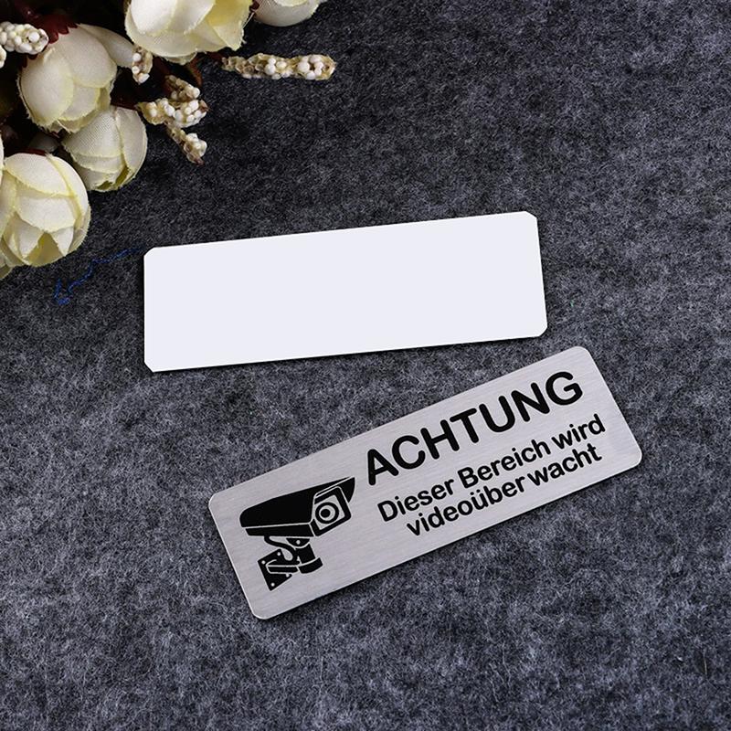 1Pcs Aluminum Watch Video Surveillance Warning Sign Private Camera Surveillancewith Sticker With Tape