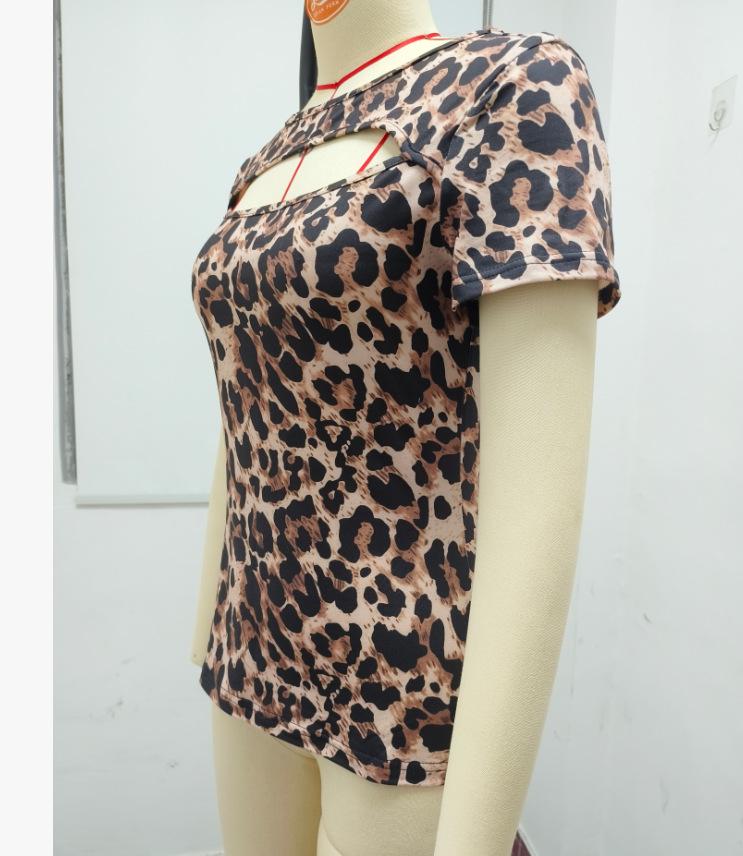 2026 Women's Summer Fashion: Casual Leopard Print Round Neck Short Sleeve T-shirt