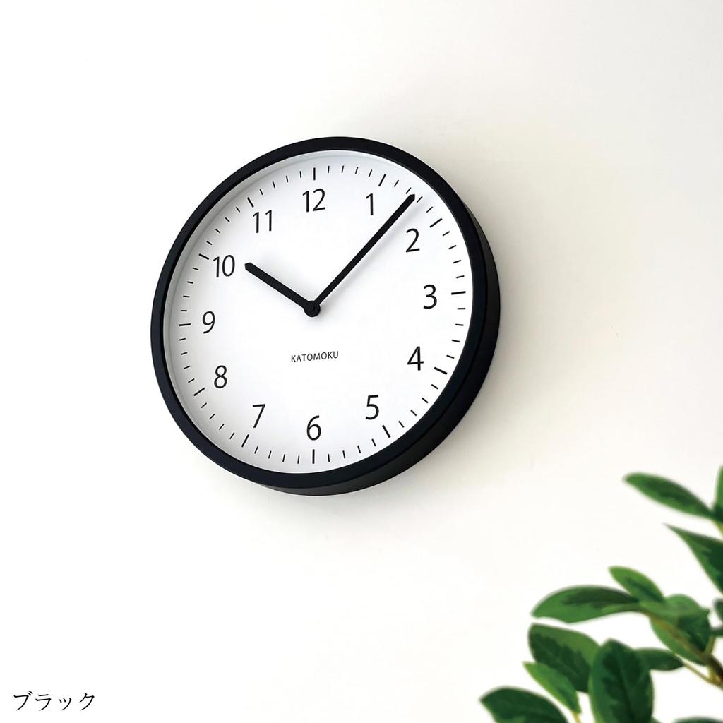 KATOMOKU muku Uhr, 4 LL, Schwarz, km-138BK, Wanduhr mit Schleichwerk, 38,2 cm Durchmesser (Quarzuhr)