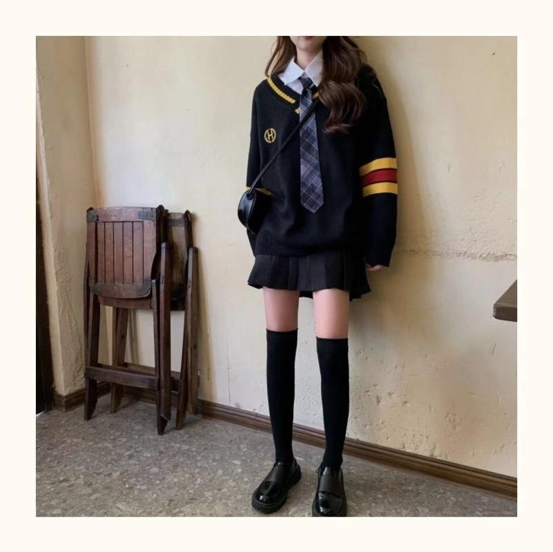 JK Woman Cosplay Stockings White Red Blue Strips Lolita Long Socks Over Knee Thigh High Socks Women Compression Socks