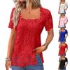 Camiseta de Encaje Casual Elegante para Mujer Color Top