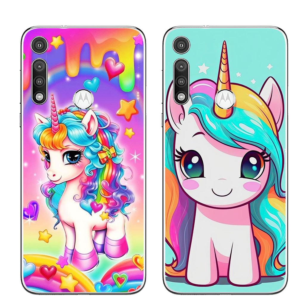 Regenbogen Einhorn Anime Cartoon Pferd Handyhülle für Motorola Moto G13 G14 G53 G54 G62 G72 G82 G84 E13 E20 G42 G32 G23 G22 Hülle