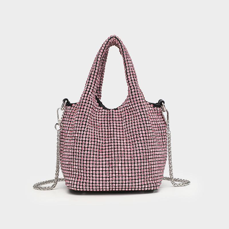 Cross-Border Rhinestone-Full Women's Evening Handbag: Shiny Diamond Inlaid Chain Shoulder/Crossbody Bag