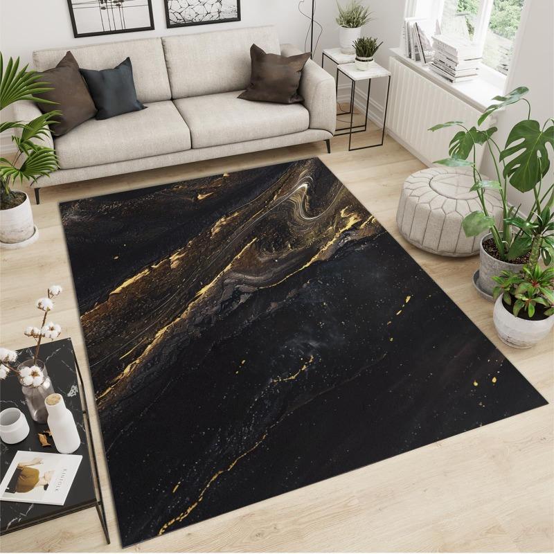 Modern Light Luxury Printing Large Carpet Anti-slip Wear-resistant Soft Mat for Living Room and Bedroom Rug Easy Clean Fashion