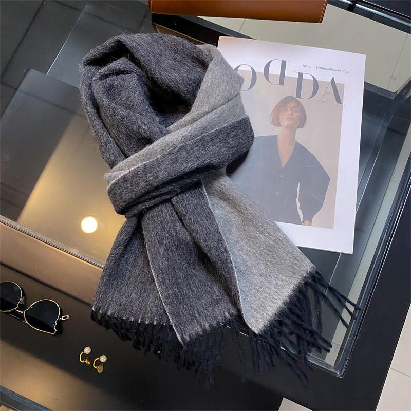 Women's Winter Long Scarf 100% Wool Christmas Scarf Style Warm Soft Chunky Wrap Shawls Scarves Men Thicken Poncho Stoles