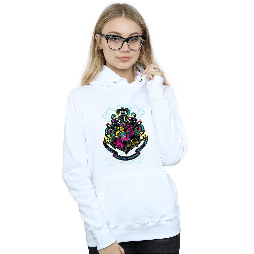 Harry Potter Womens/Ladies Neon Hogwarts Crest Hoodie
