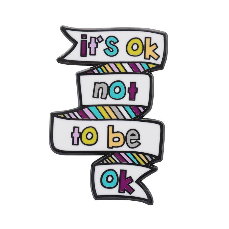 

Cartoon Letter Colorful Enamel Brooch Fun Cute Simple English Style Unique Metal Badge