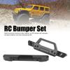 RC Front Rear Bumpers Aluminum Alloy Shock Resistant Easy Installation RC Bumper with LED Lights for 1/24 RC Cars