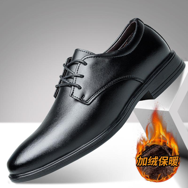 Business leather shoes men's new handmade leather casual men's shoes pointed leather shoes large size men's shoes