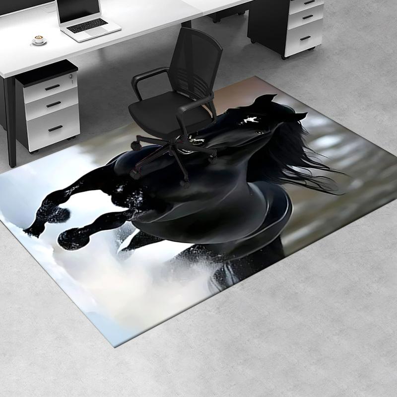 Black Horse Chair Mat: Office Carpet for Home Decor, Sofa Rug, Gift for Any Room Perfect for Bedrooms and Living Rooms