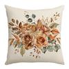 New Autumn Thanksgiving Home Sofa Cushion Cover Letter Printed Linen Flowers Warm Colors