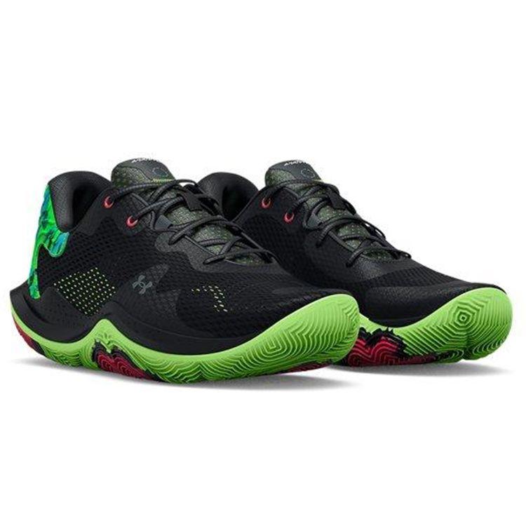 Under Armour Men's Spawn 5 Basketball Shoes Black Green Red 3025345-002