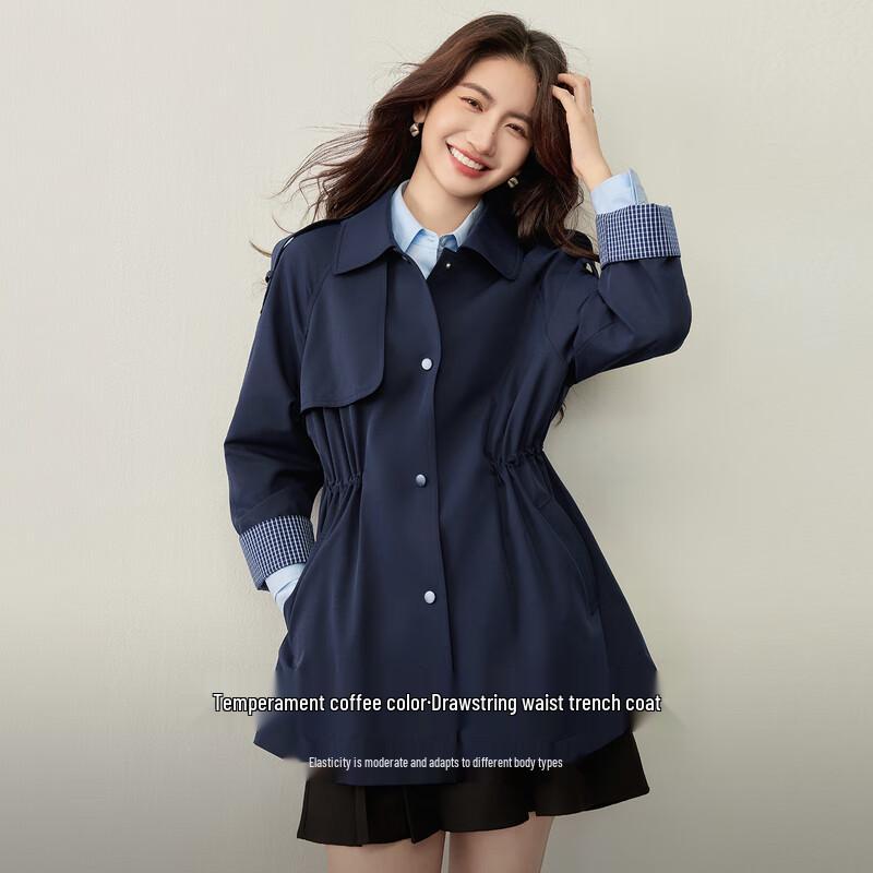 Женский клетчатый реглан, тренчкот средней длины L