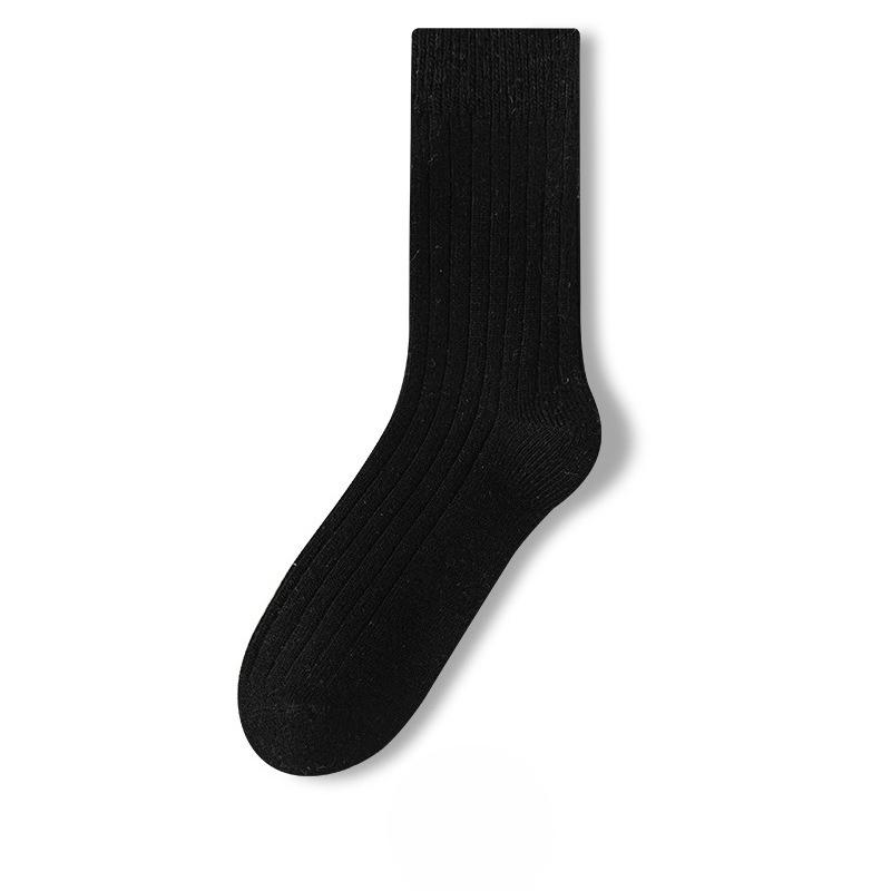 

Мужские осенне-зимние теплые и удобные однотонные повседневные носки-гольфы из шерсти 1 pair чёрный