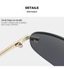 European Retro Frameless Cat Eye Sunglasses – UV Protection, Y2K Style for Women & Men