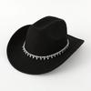 Bridal Zircon Western Cowboy Hat Crystal Atmospheric Fashion Bridal Jazz Hat Party Felt Hat