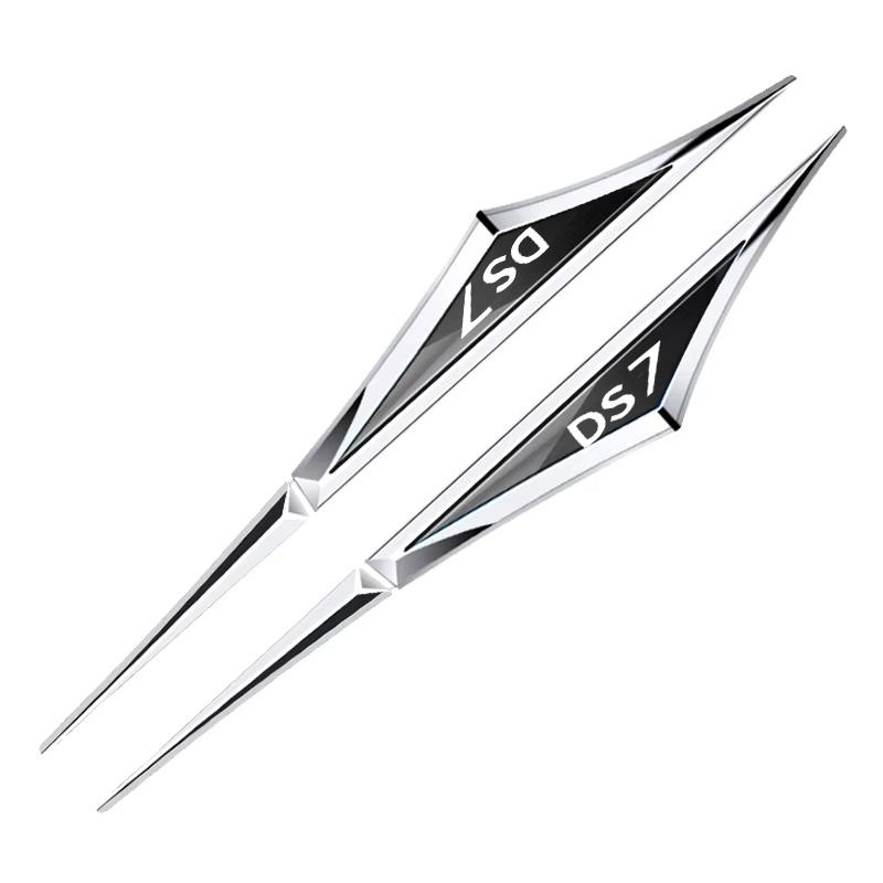 2pcs Car Badge Side Door Fender Stickers For Citroen DS7 Logo Car Universal Fender Emblem Metal Car Decoration Accessories