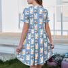 Girl Summer Dress Color & Print Short Sleeve Dress With Pocket Casual Dress Shorts Sleeve Party Dress Easter Day
