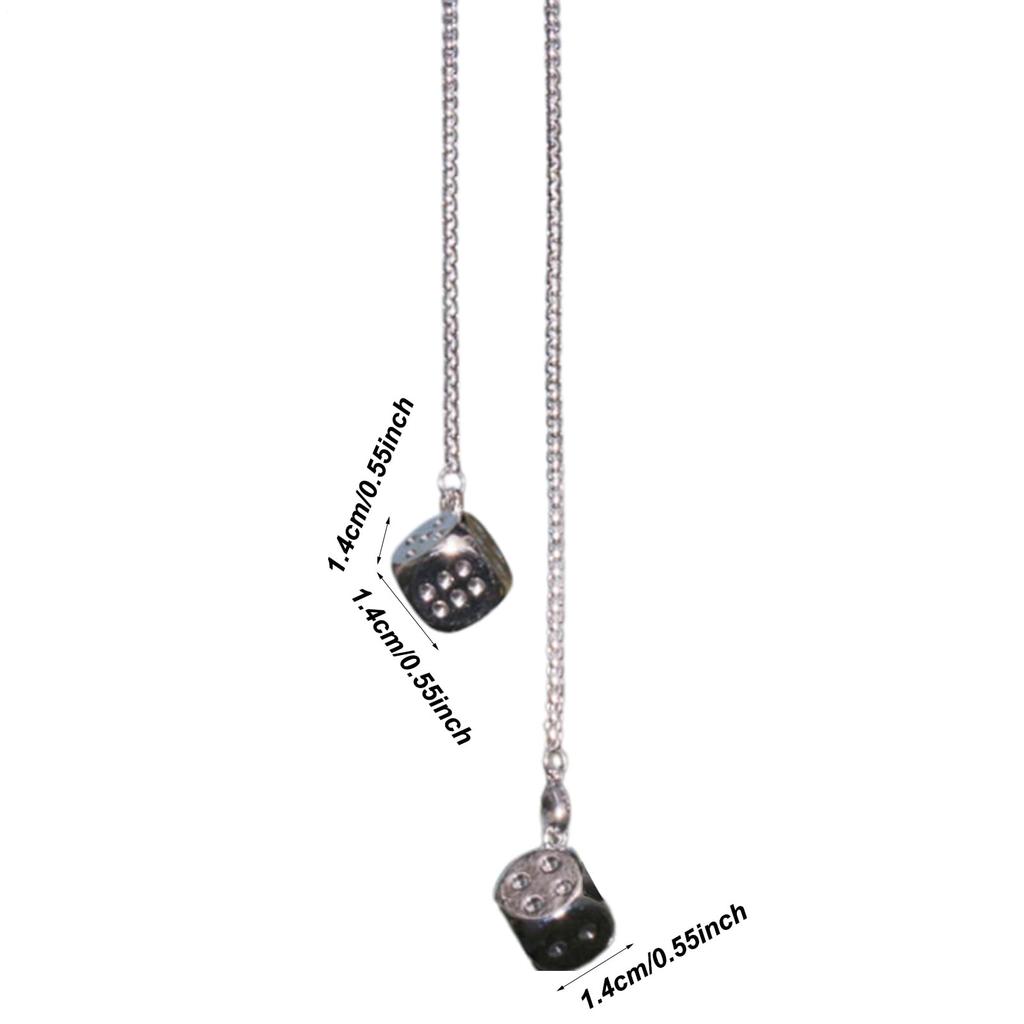 Dice Car Hang Ornaments, Dice Car Rearview Mirror Pendant, Metal Dice Shaped Pendant, Dice