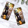 Cute Cartoon Cat Illustration For Samsung A41 A35 A34 A33 A32 A25 A24 A23 A21s A06 A05 A04 A03 Note 10 20 Ultra 5G Black Case