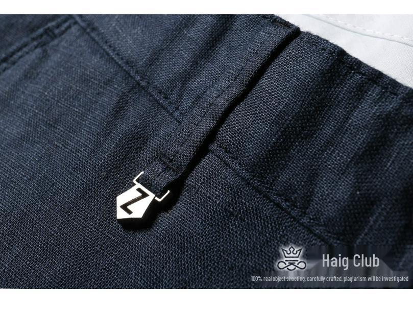 Men's European Summer Breathable 100% Linen Straight-Leg Trousers - Business Casual