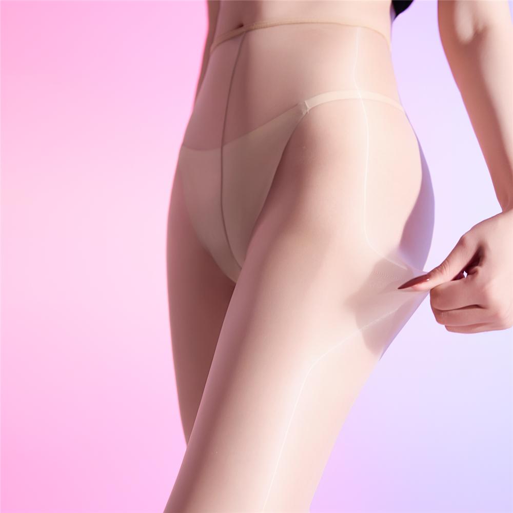 Sexy Women Thin 640 Pin Pantyhose Oil Gloosy Shiny Stockings Yoga Shaping Pantyhose Open Crotch Leggings Maid Tights Stockings
