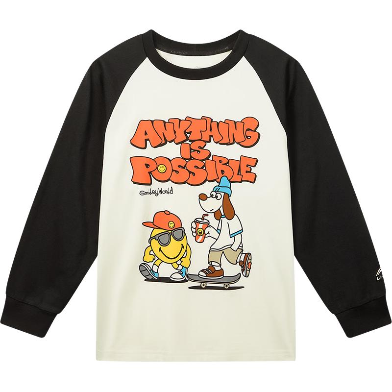 Li-Ning Kids SmileyWorld Collaboration Long Sleeve Ice-Feel T-Shirt 150