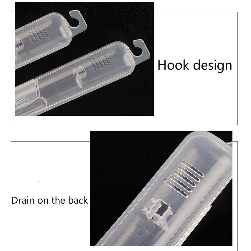 1pc Portable Toothbrush Cover Holder Outdoor Travel Hiking Camping Toothbrush Cap Case Protect Storage Transparent Box