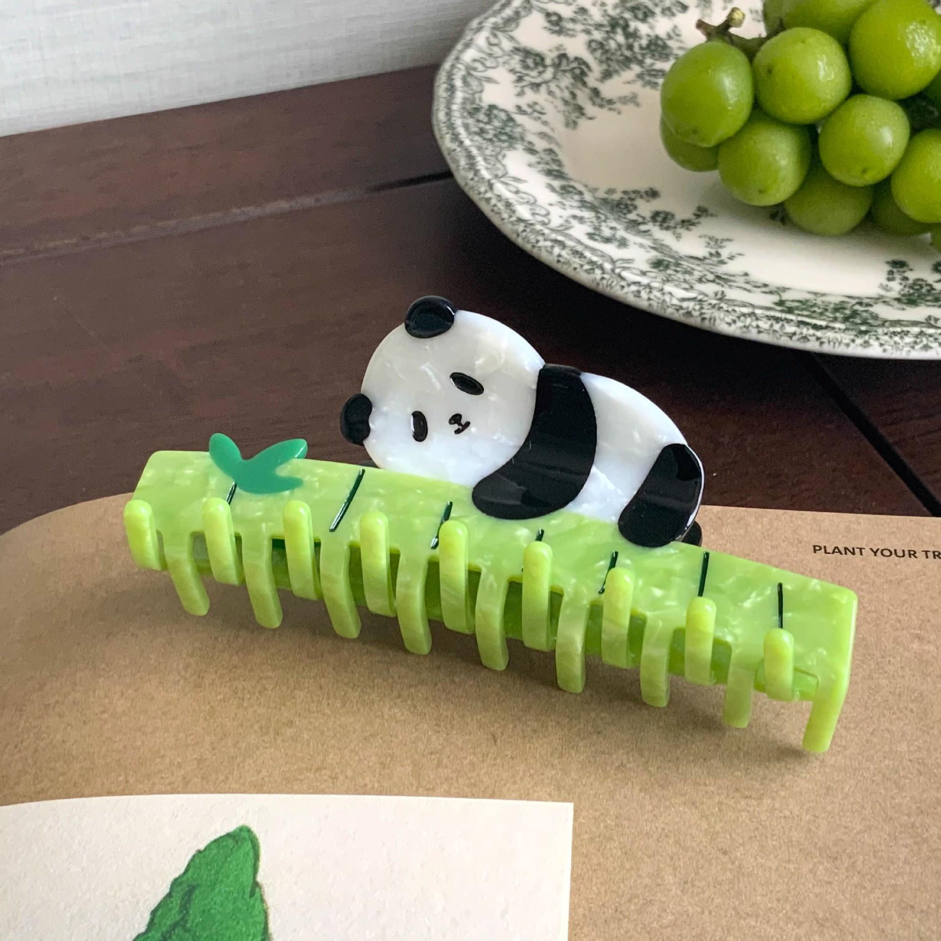 

Panda Bamboo Acetate Claw Clip for Women - Updo Shark Hair Accessory