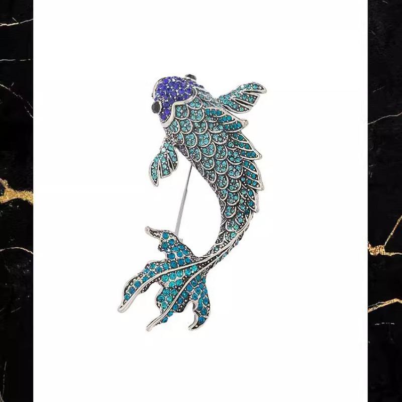 Creative Koi Brooch, High-end Women's Exquisite Festive Lucky Carp Corsage, Niche Design Sense Brooch