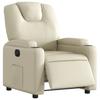 Electric Recliner Chair Cream Synthetic Leather