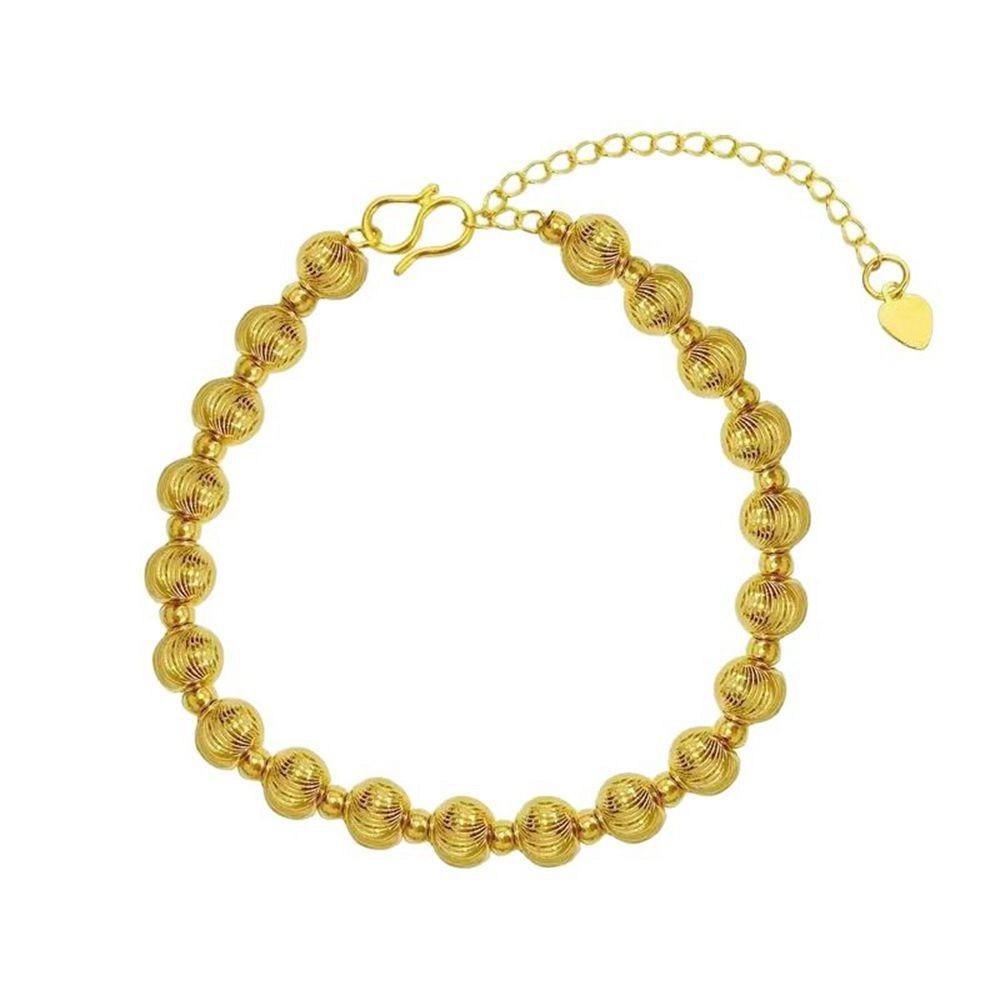 Intertwined Pattern Gold Cat's Eye Bracelet Lucky Round Gold Hand Chain Women's