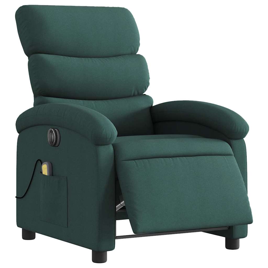 Electric Massage Chair Dark Green Fabric