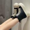 European Spring and Autumn New Thick-soled High-top Shoes, Light and Heightened Casual Lace-up Trendy Shoes, Board Shoes