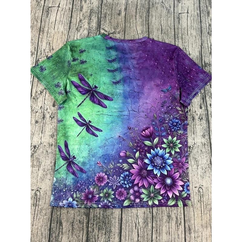Women's T Shirt Print Graphic Animal Plants Vintage Classic Short Sleeve Neck Round Neck Regular Tops Summer