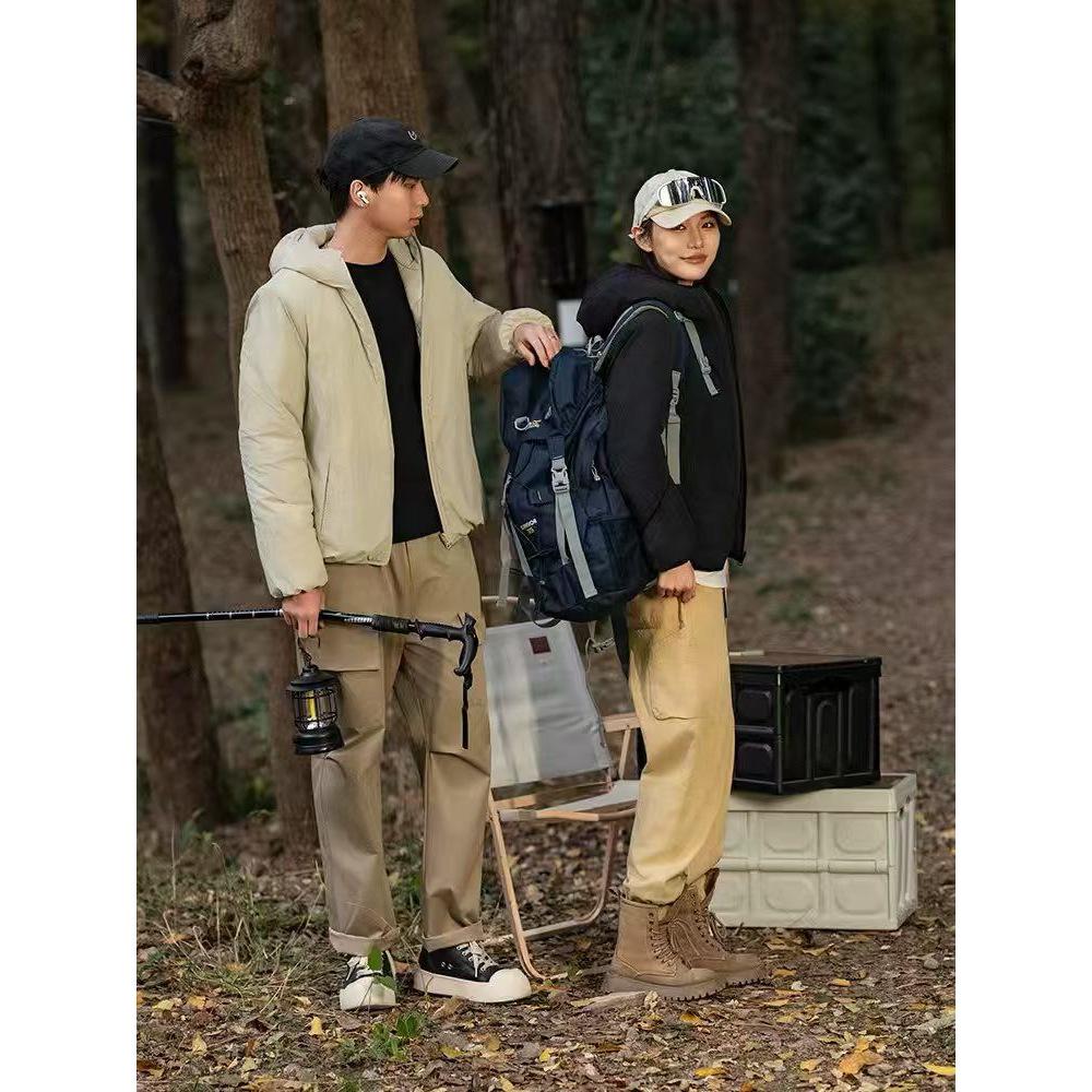 Reversible Hooded Cotton Jacket - Unisex Casual Outerwear for Autumn/Winter 2025