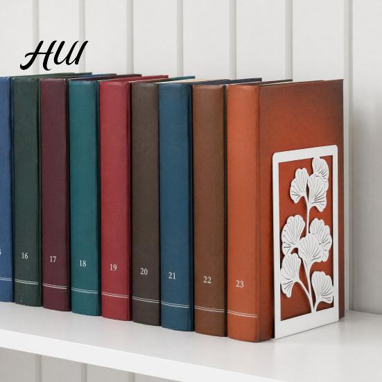 Stabiler Buchhalter 1 Paar Metall Dekorativer Buchstütze, Ginkgoblatt/Monstera Enden für Blatt Buchstütze Bücherregal, Rutschfeste Stopper Zuhause Büro Arbeitszimmer