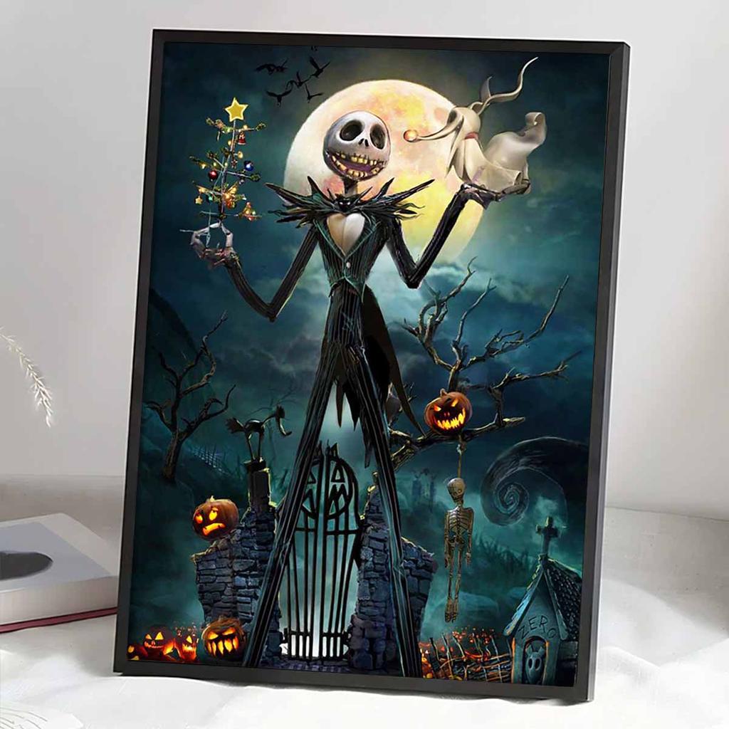 5D DIY Diamond Art Painting Kits for Adults, Halloween Skull Full Round Crystal Diamond Kits for Beginner for Home Wall Decorate