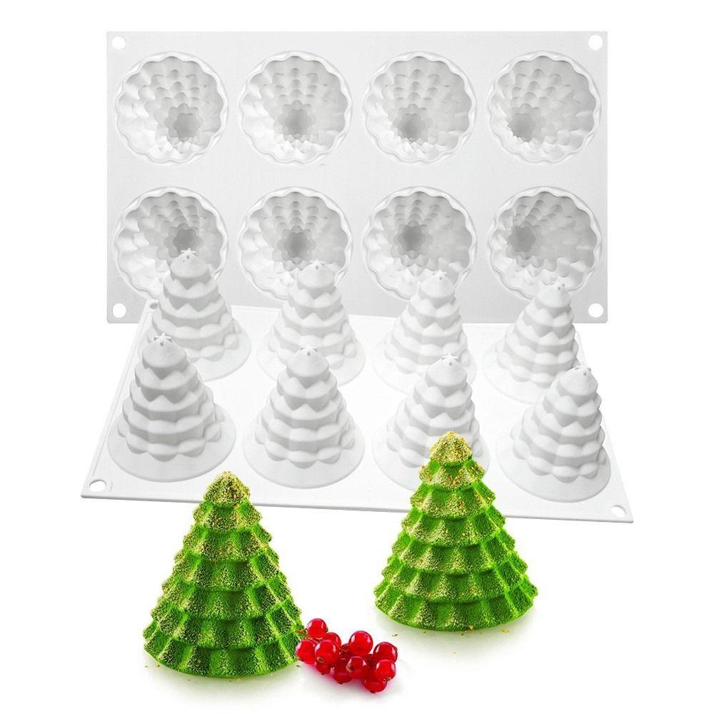 3D Chocolate Mould Silicone Mousse Mold Christmas Tree Cake Mold  Christmas Decoration