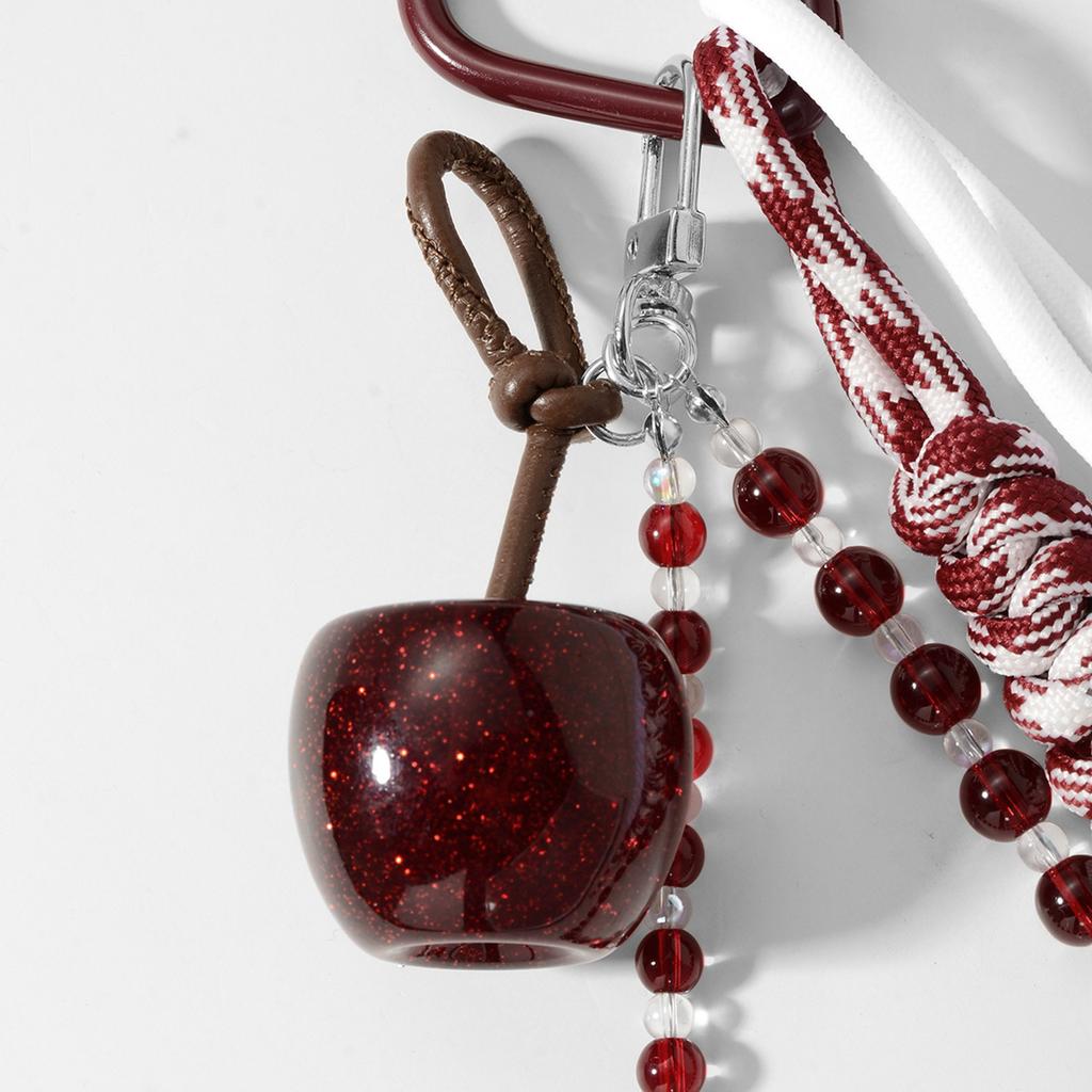 Unique Cherry Shaped Bag Accessory Alloy Keyring Fashion Key Holder Bags Charm for Fashion Individuals