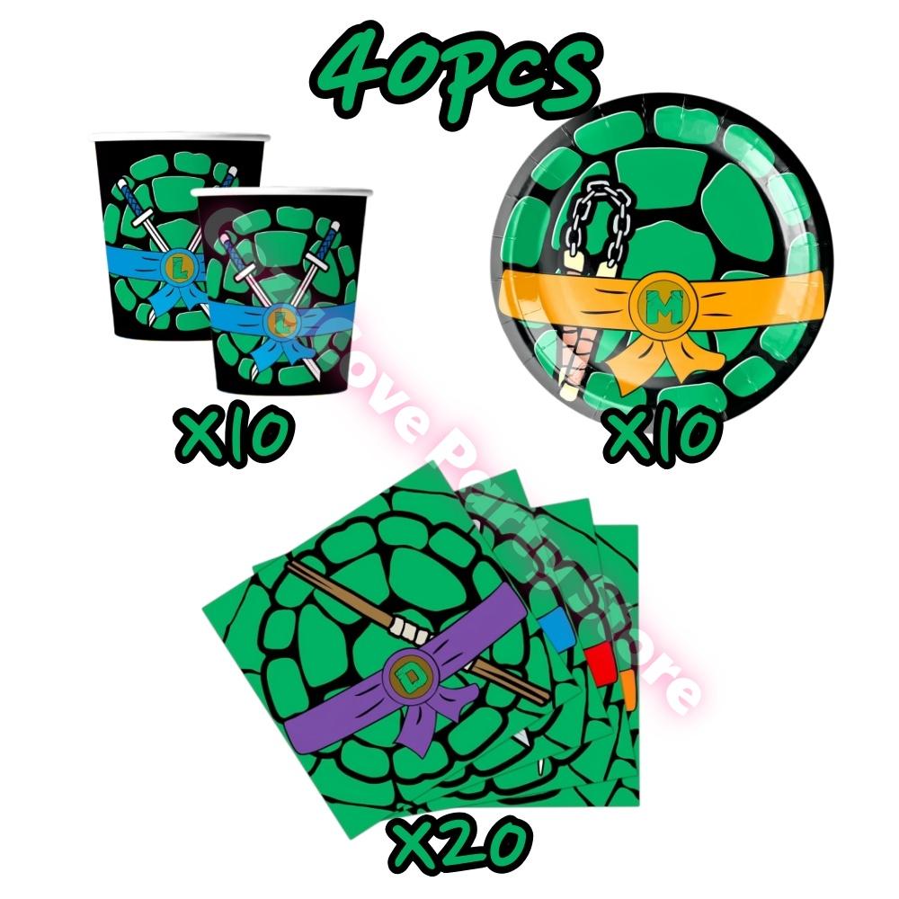 Cartoon Turtles Birthday Party Decoration Favors Cups Plates Stickers Bunting Flag Balloons For Kids Favors Baby Shower Supplies