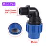 Conector Rápido para Tubería de PE de 20/25/32 mm Rosca Macho de 1/2" 3/4" 1" Codo en T Junta de Reparación Riego de Jardín Suministro de Agua para Tierras de Cultivo 1/5 Piezas