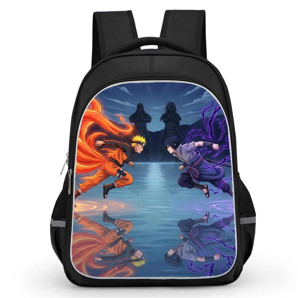 NARUTO Anime Pupil Everyday Backpack, Dual Closure Pockets, Durable 16-inch Lightweight Design Suitable for Youth Boys & Girls Age 5-11