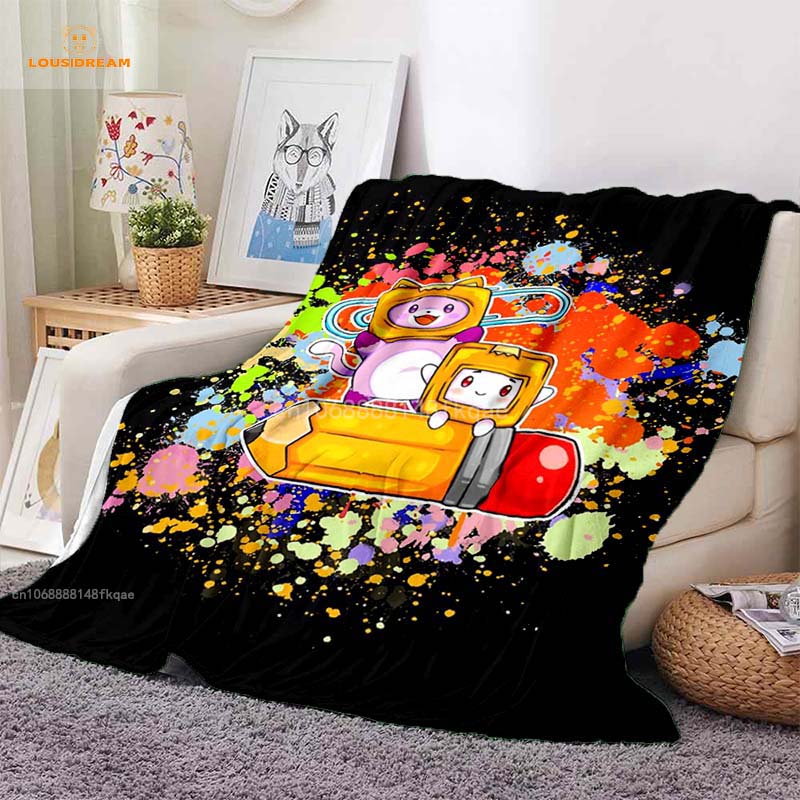 

Мягкое плюшевое одеяло Happy Rocky, Foxy и Boxy Lankybox