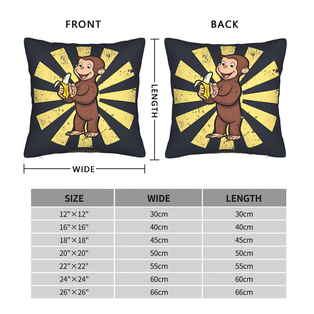 Cartoon Monkey C-Curiouss Georges Pillow Cover Soft Cushion Cover Morden Pillow Case For Sofa Bedroom Home Decor