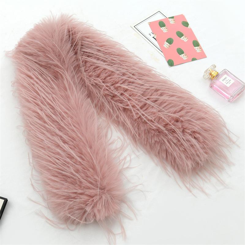Fashionable versatile fur scarf, unisex neck warmer, double-layer thickened, warm and elegant faux fur scarf, fisherman hat